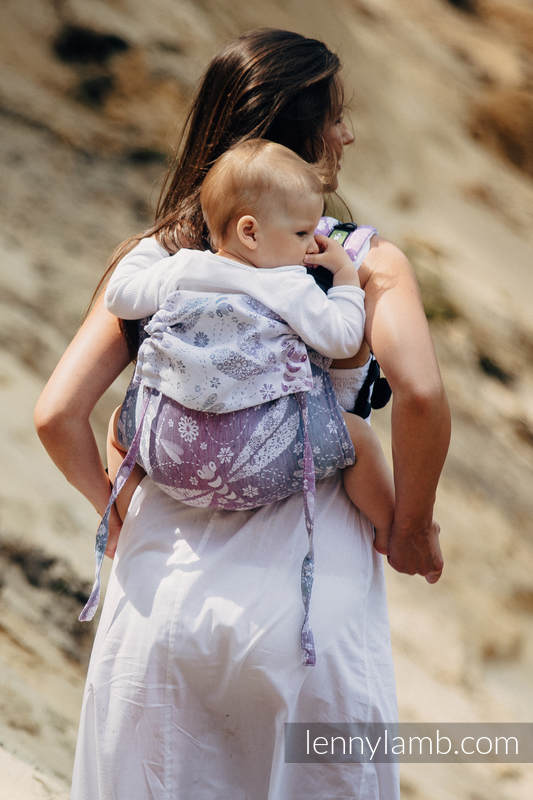 Lenny Buckle Onbuhimo baby carrier, standard size, jacquard weave (60% cotton 40% linen) - DRAGONFLY LAVENDER #babywearing
