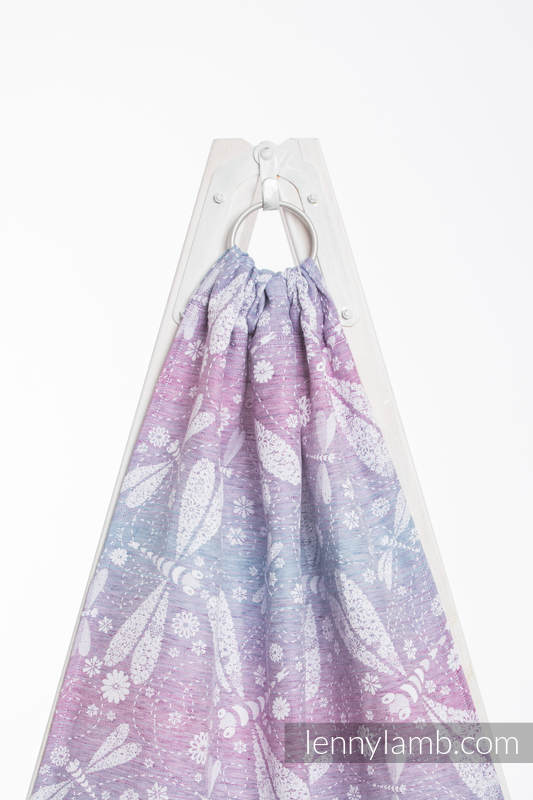 Sling, jacquard (60 % coton, 40% lin) - avec épaule sans plis -  DRAGONFLY LAVENDER  - standard 1.8m #babywearing