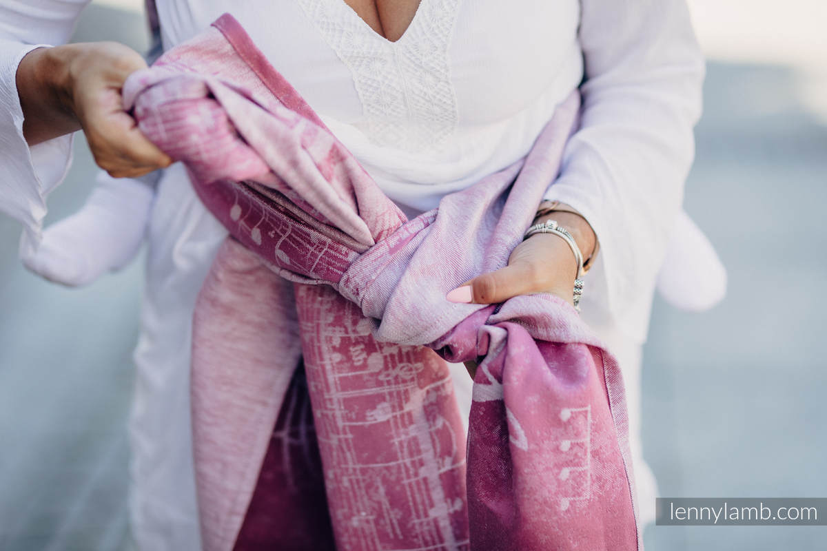 Baby Wrap, Jacquard Weave (60% cotton, 40% linen) - ENCHANTED SYMPHONY - size XL #babywearing
