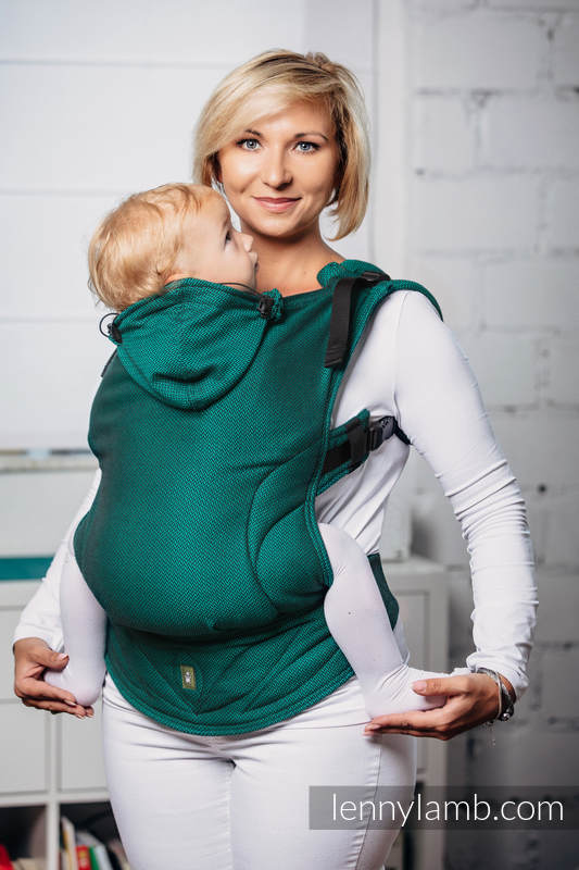 Porte-bébé ergonomique de la gamme de base - EMERALD, taille toddler, tissage herringbone 100 % - Deuxième génération #babywearing