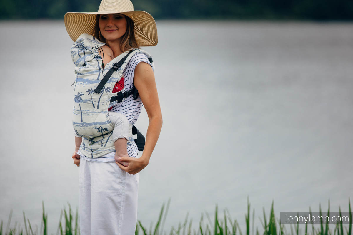 Porte-bébé ergonomique, taille bébé, jacquard 100% coton, PARADISE ISLAND - Deuxième génération #babywearing