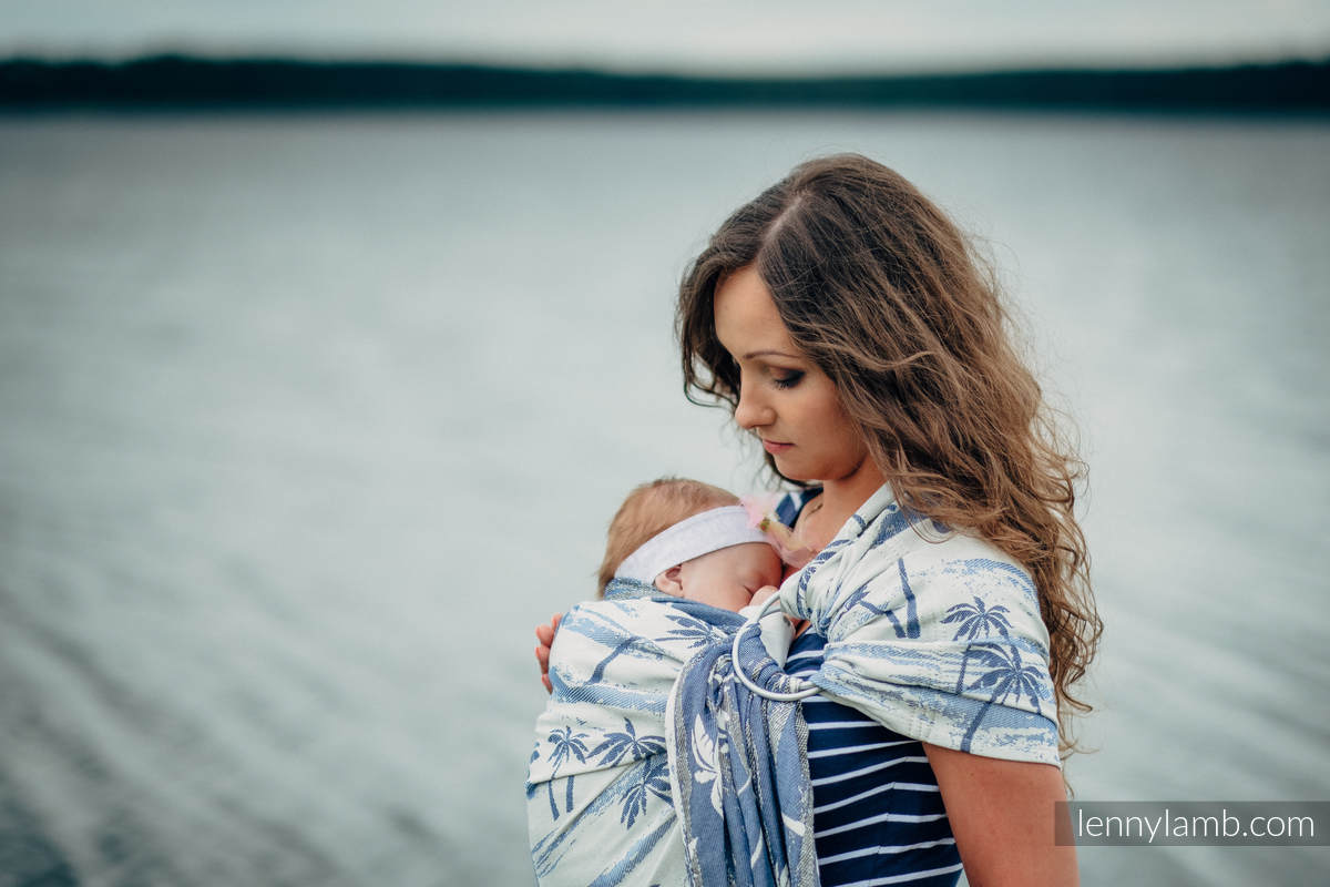 Żakardowa chusta kółkowa do noszenia dzieci, bawełna, ramię bez zakładek - RAJSKA WYSPA  - long 2.1m #babywearing