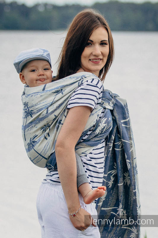 Fular, tejido jacquard (100% algodón) - PARADISE ISLAND - talla S #babywearing