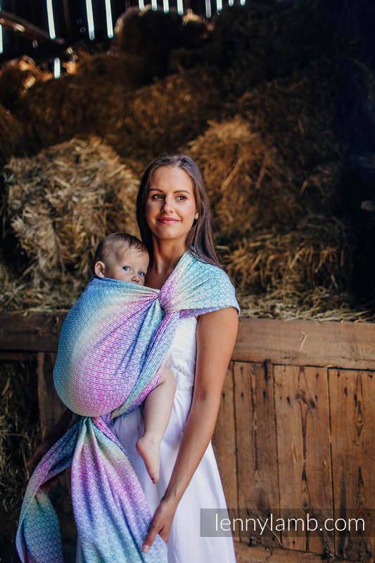 Baby Wrap, Jacquard Weave (80% cotton, 20% bamboo) - LITTLE LOVE - SCENT OF SUMMER - size XL #babywearing