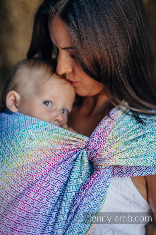 Baby Wrap, Jacquard Weave (80% cotton, 20% bamboo) - LITTLE LOVE - SCENT OF SUMMER - size XL #babywearing