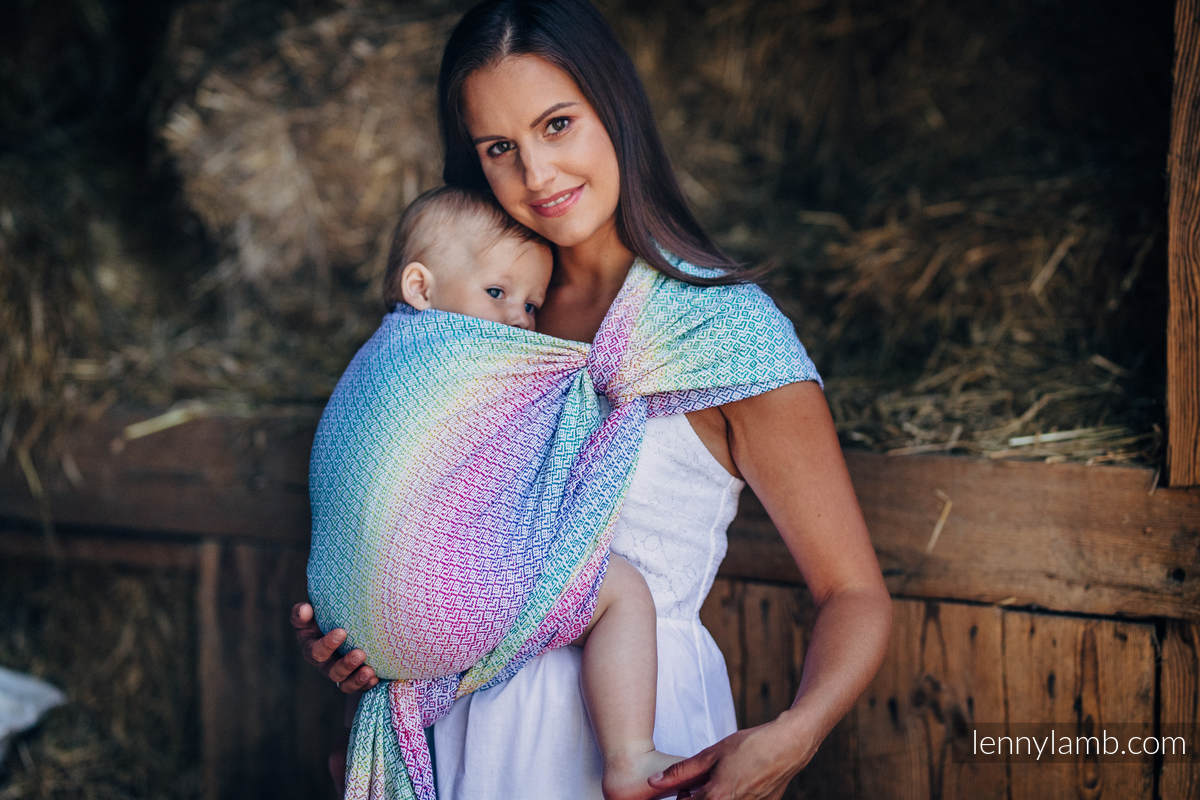 Baby Wrap, Jacquard Weave (80% cotton, 20% bamboo) - LITTLE LOVE - SCENT OF SUMMER - size M (grade B) #babywearing