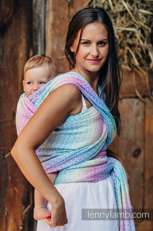 Baby Wrap, Jacquard Weave (80% cotton, 20% bamboo) - LITTLE LOVE - SCENT OF SUMMER - size L (grade B) #babywearing