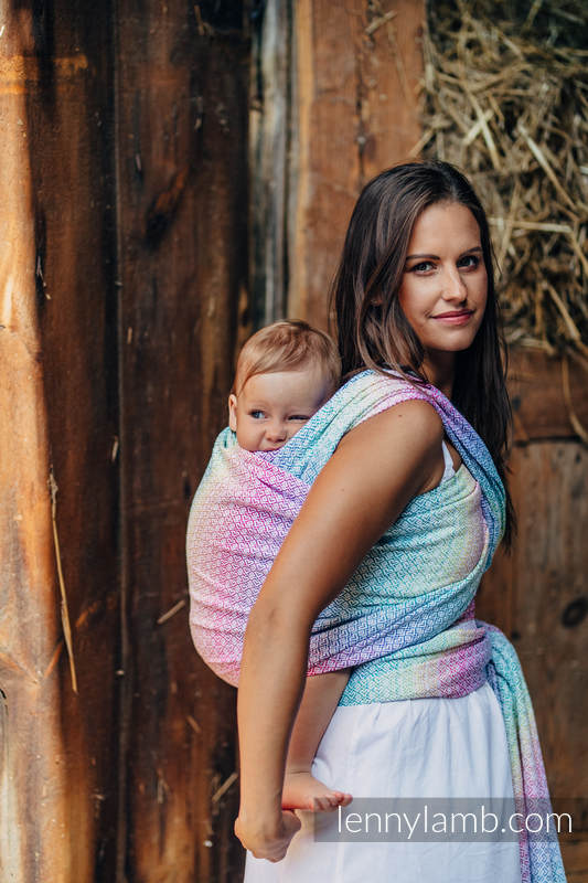 Baby Wrap, Jacquard Weave (80% cotton, 20% bamboo) - LITTLE LOVE - SCENT OF SUMMER - size M (grade B) #babywearing