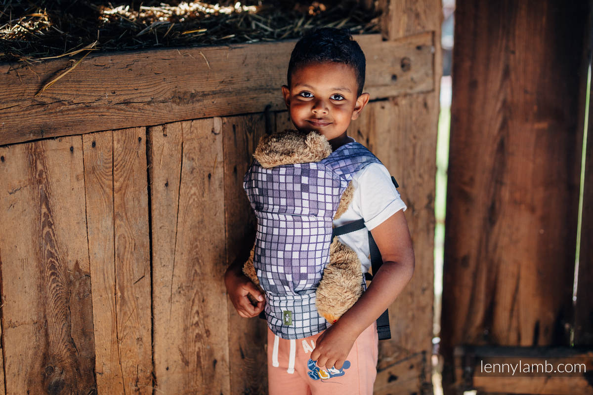 Porte-bébé pour poupée fait de tissu tissé, 100 % coton - MOSAIC - MONOCHROM   #babywearing