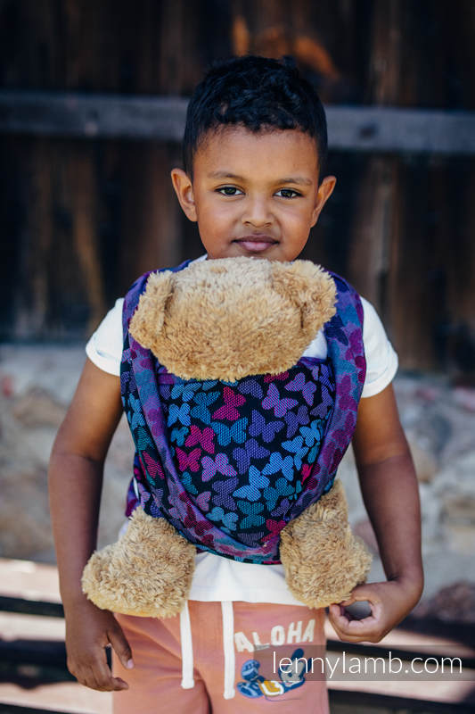 Żakardowa chusta dla lalek, 100% bawełna - SKRZYDŁA MOTYLA NOCĄ  #babywearing