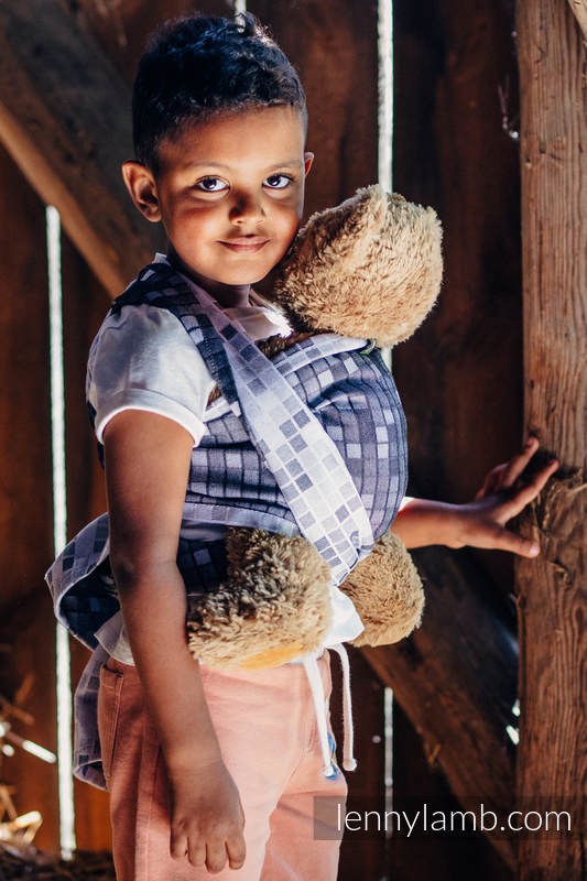 Żakardowa chusta dla lalek, 100% bawełna - MOZAIKA - MONOCHROM  #babywearing