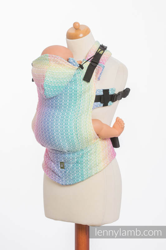 Ergonomic Carrier, Baby Size, jacquard weave 80% cotton, 20% bamboo - LITTLE LOVE - SCENT OF SUMMER, Second Generation (grade B) #babywearing