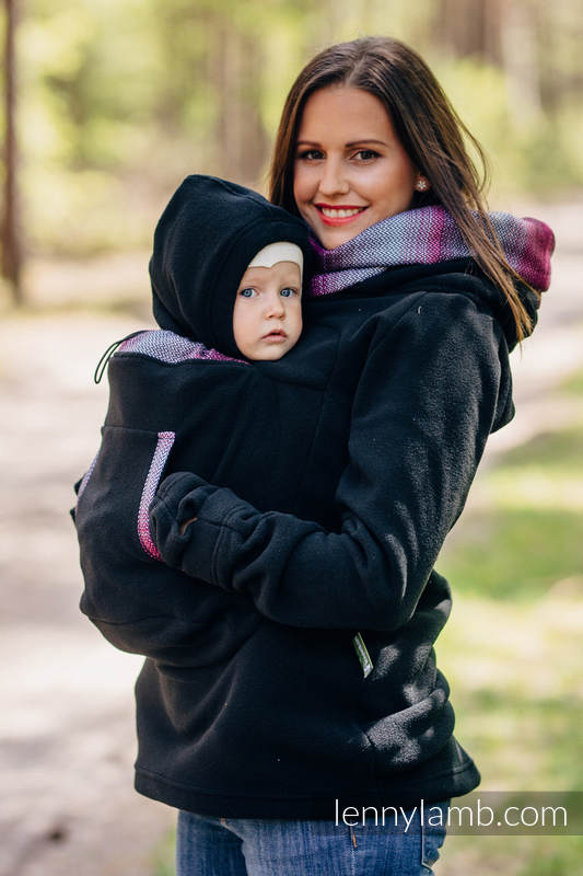 Fleece Babywearing Sweatshirt 2.0 - size XXL - black with Little Herringbone Inspiration #babywearing