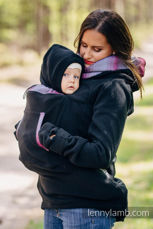 Fleece Tragepullover 2.0 - Größe XL - schwarz mit Little Herringbone Inspiration #babywearing