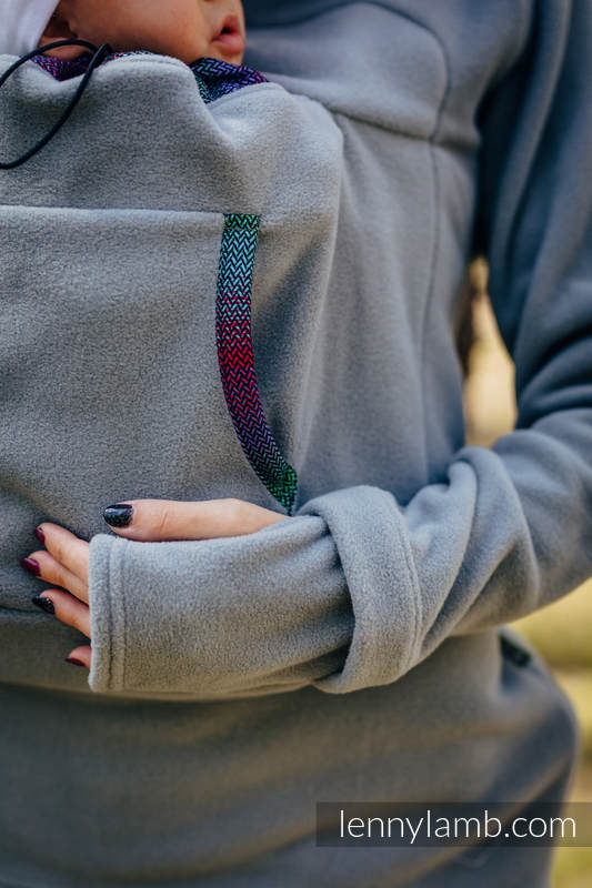 Fleece Babywearing Sweatshirt 2.0 - size S - grey with Little Herringbone Impression Dark #babywearing