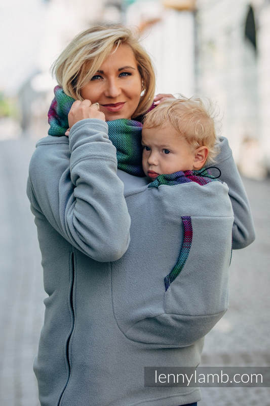 Fleece Babywearing Sweatshirt 2.0 - size XXL - grey with Little Herringbone Impression Dark (grade B) #babywearing