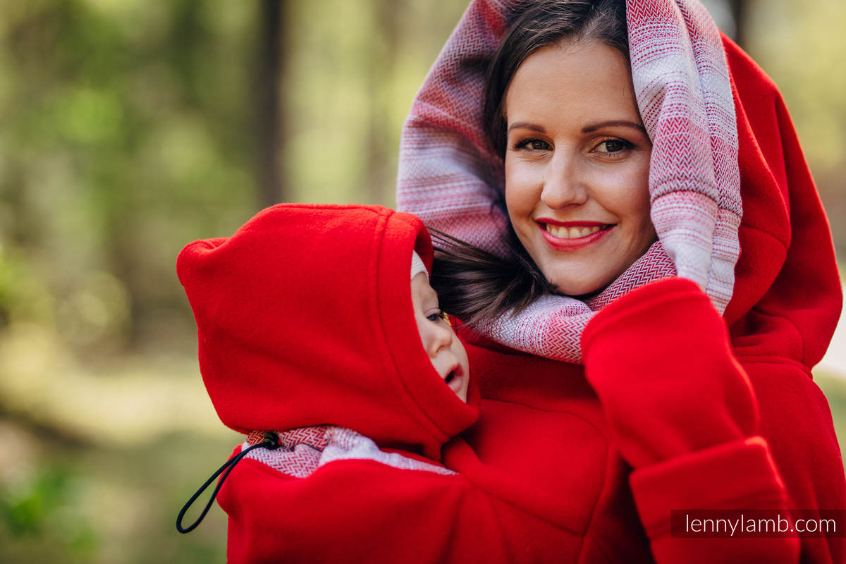 Fleece Babywearing Sweatshirt 2.0 - size M - red with Little Herringbone Elegance #babywearing