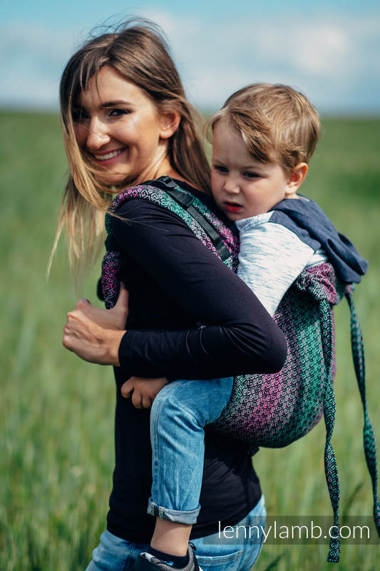 Lenny Buckle Onbuhimo baby carrier, toddler size, jacquard weave (100% cotton) -  LITTLE LOVE ORCHID #babywearing