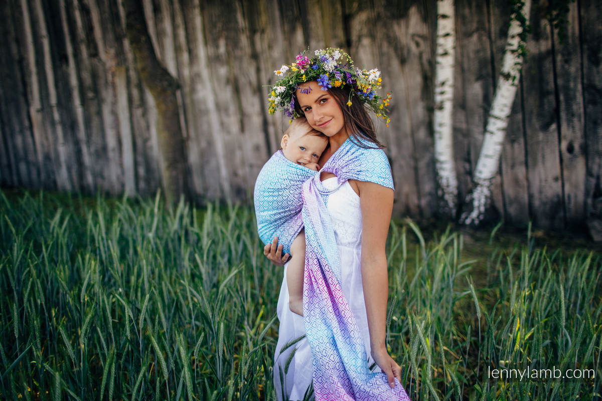 Ringsling, Jacquard Weave (60% cotton, 40% bamboo), with gathered shoulder - BIG LOVE - WILDFLOWERS - standard 1.8m #babywearing