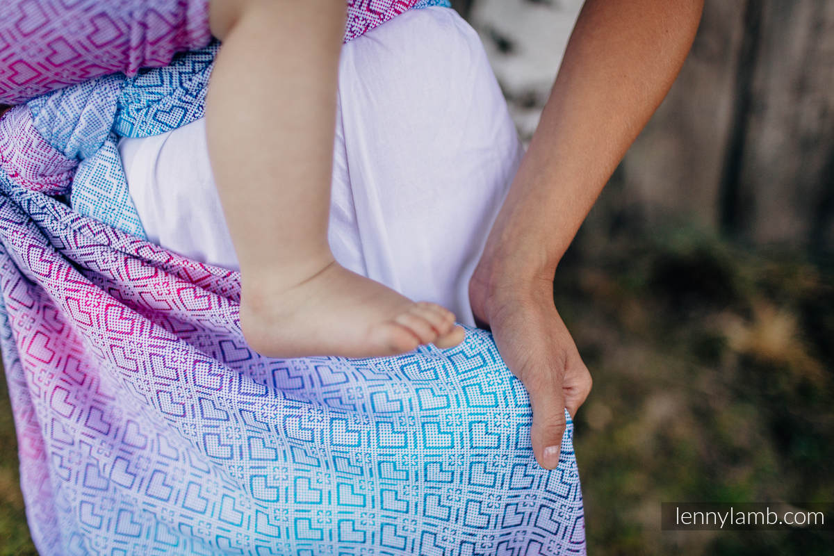 Écharpe, jacquard (40 % bambou + 60 % coton) - BIG LOVE WILDFLOWERS - taille L #babywearing