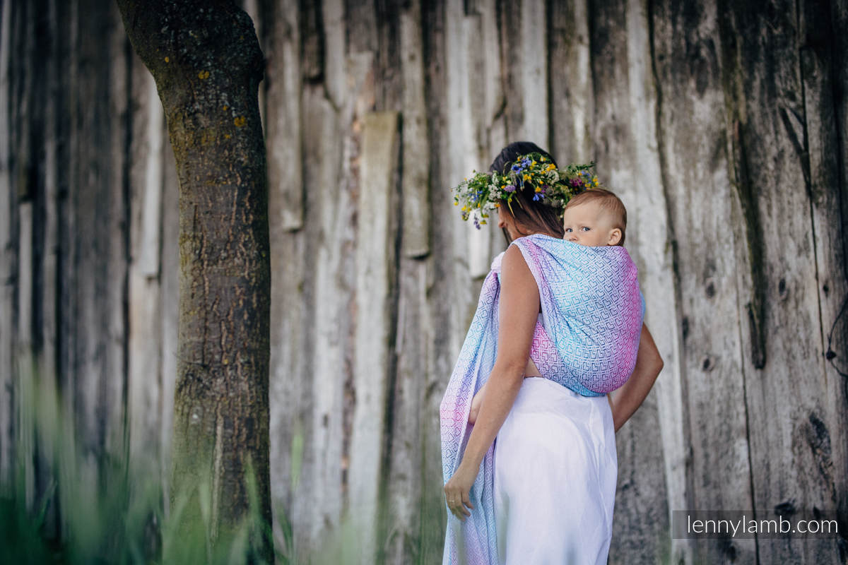 Baby Wrap, Jacquard Weave (60% cotton, 40% bamboo) - BIG LOVE - WILDFLOWERS - size XL #babywearing
