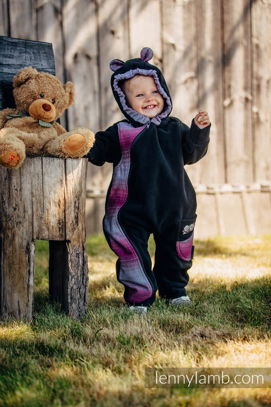 Bear Romper - size 74 - black with Little Herringbone Inspiration #babywearing