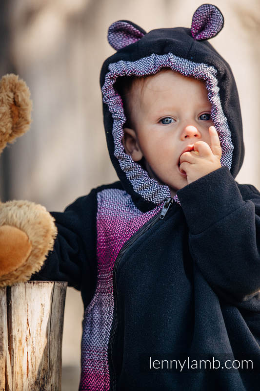 Pajacyk misiowy - rozmiar 80 - czarny z Małą Jodełką Inspiracją #babywearing
