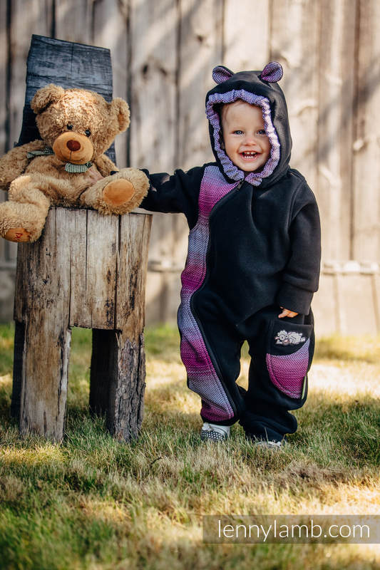 Bear Romper - size 80 - black with Little Herringbone Inspiration #babywearing