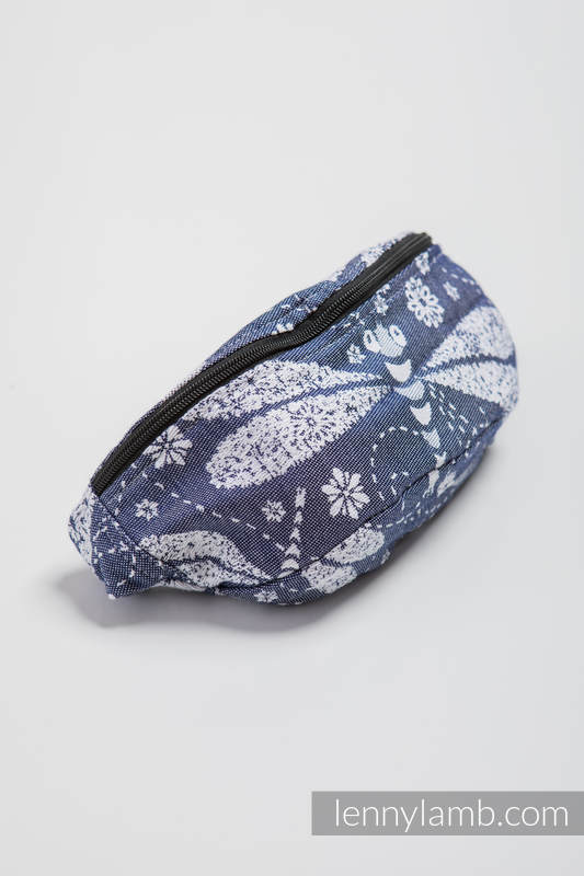 Waist Bag made of woven fabric, (60% cotton, 40% bamboo) - DRAGONFLY WHITE & NAVY BLUE #babywearing