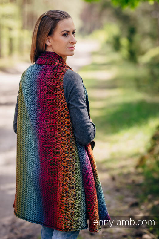 Langer Cardigan - Größe S/M - Little Love Rainbow Dark #babywearing