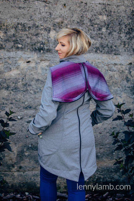 Tragejacke - Softshell - Graue Melange  mit Little Herringbone Inspiration - size S #babywearing