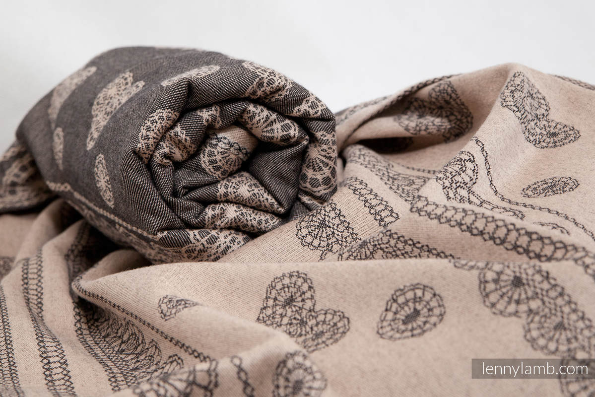 Espresso Lace, jacquard weave fabric, 100% cotton, width 140cm, weight 280 g/m² #babywearing