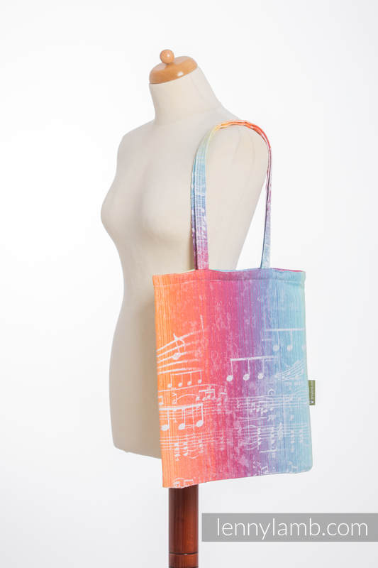 Einkaufstasche, hergestellt aus gewebtem Stoff (100% Baumwolle) - SYMPHONY RAINBOW LIGHT  #babywearing