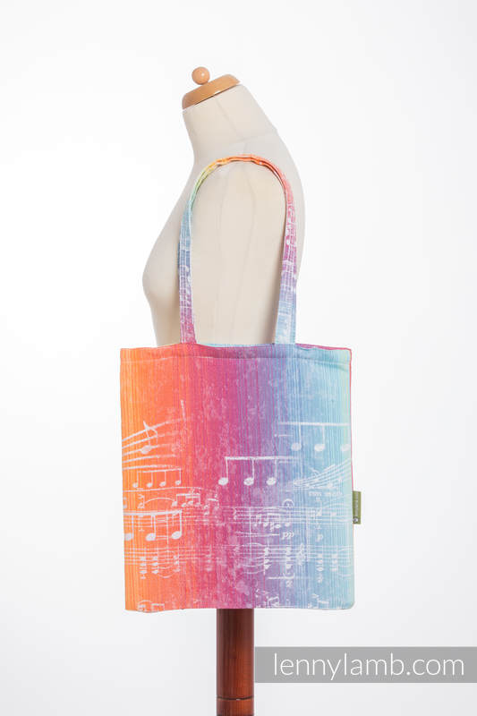 Einkaufstasche, hergestellt aus gewebtem Stoff (100% Baumwolle) - SYMPHONY RAINBOW LIGHT  #babywearing