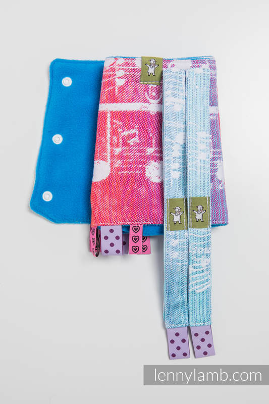 Drool Pads & Reach Straps Set, (60% cotton, 40% polyester) - SYMPHONY RAINBOW LIGHT  #babywearing