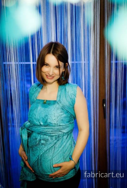 Galleons Charcoal & Turquoise, jacquard weave fabric, 100% cotton, width 70 cm, weight 300 g/m² #babywearing