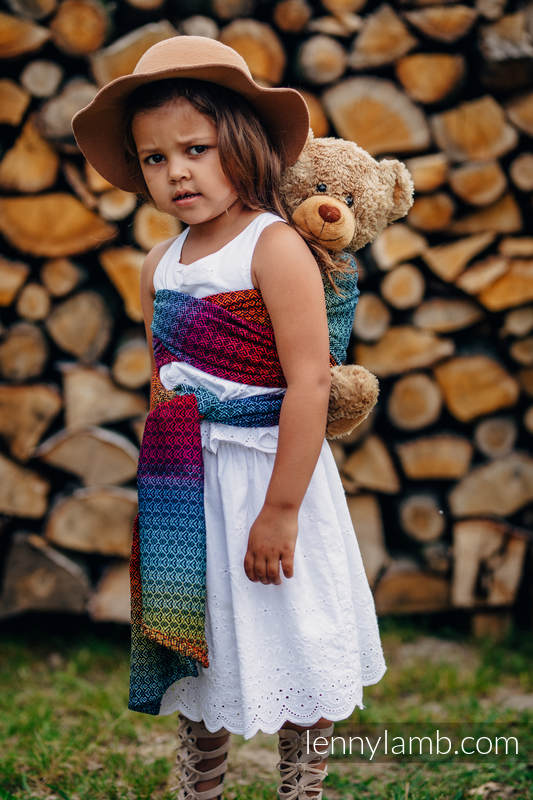 Żakardowa chusta dla lalek, 100% bawełna - LITTLE LOVE- TĘCZA DARK #babywearing