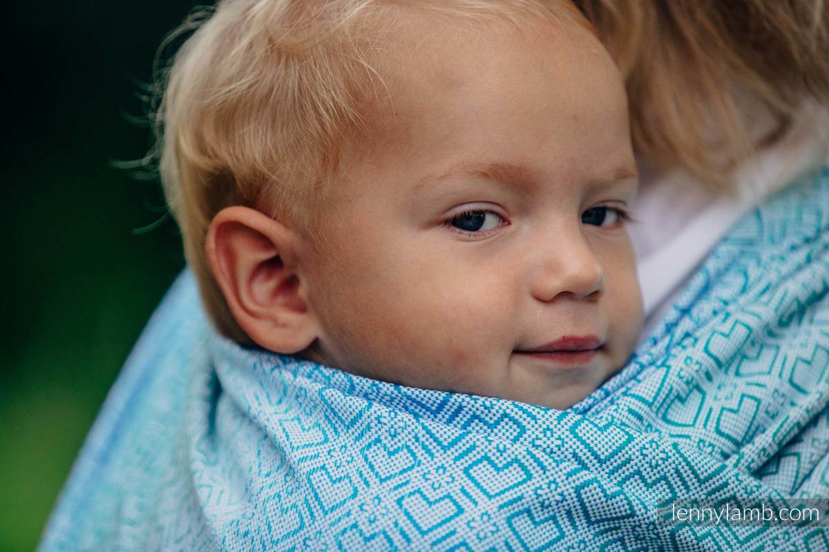 Baby Wrap, Jacquard Weave (100% cotton) - BIG LOVE - ICE MINT - size M #babywearing