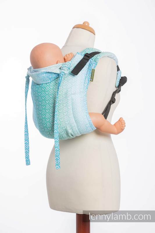 Lenny Buckle Onbuhimo baby carrier, standard size, jacquard weave (100% cotton) - BIG LOVE - ICE MINT  #babywearing