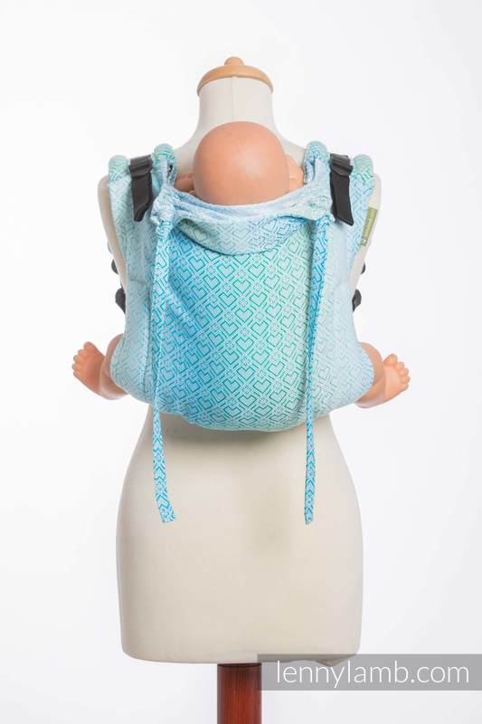 Onbuhimo de Lenny, taille toddler, jacquard (100 % coton) - BIG LOVE - ICE MINT #babywearing