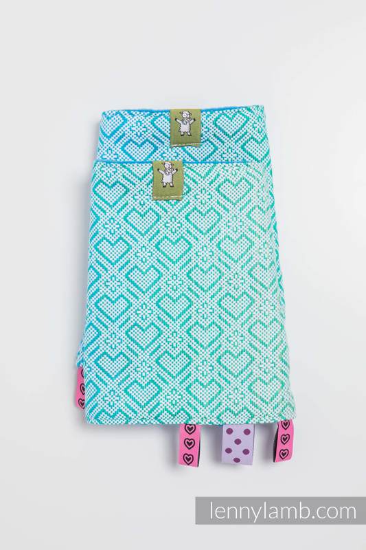 Drool Pads & Reach Straps Set, (60% cotton, 40% polyester) - BIG LOVE - ICE MINT  #babywearing