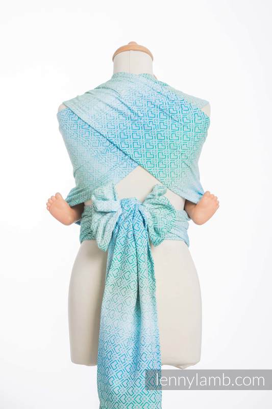 WRAP-TAI toddler avec capuche, jacquard/ 100 % coton / BIG LOVE - ICE MINT #babywearing