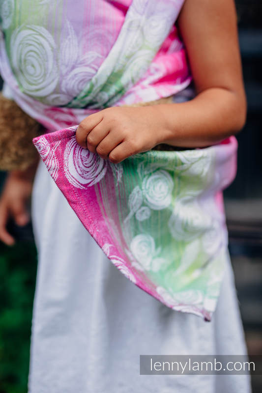 Écharpe pour poupées, jacquard, 100% coton - ROSE BLOSSOM #babywearing