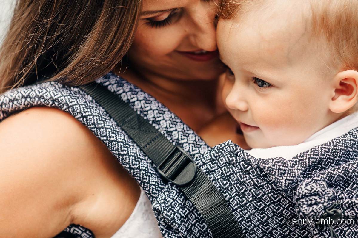 Ergonomic Carrier, Baby Size, jacquard weave 100% cotton - LITTLE LOVE HARMONY, Second Generation #babywearing