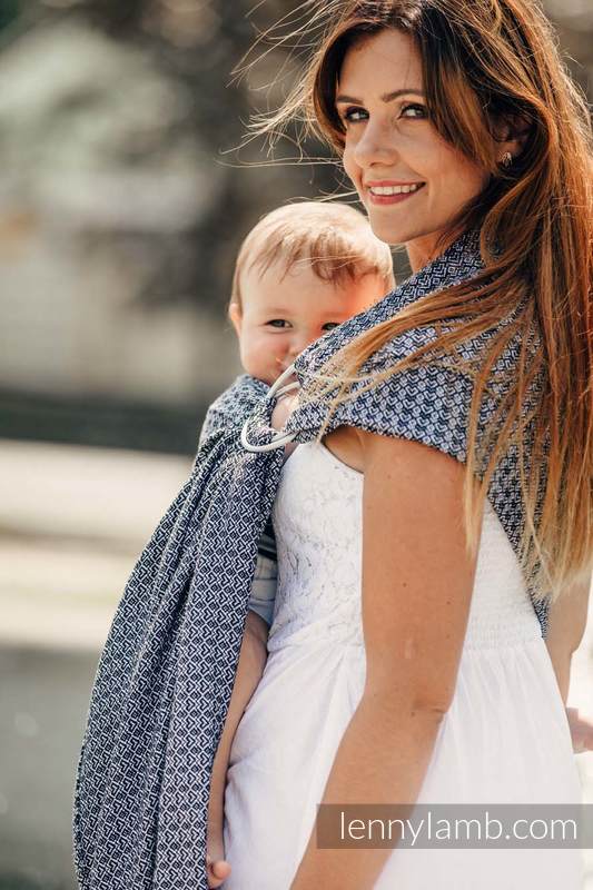Ringsling, Jacquard Weave (100% cotton), with gathered shoulder - LITTLE LOVE - HARMONY - long 2.1m (grade B) #babywearing