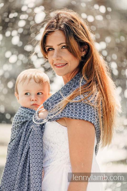 Ringsling, Jacquard Weave (100% cotton), with gathered shoulder - LITTLE LOVE - HARMONY - long 2.1m (grade B) #babywearing