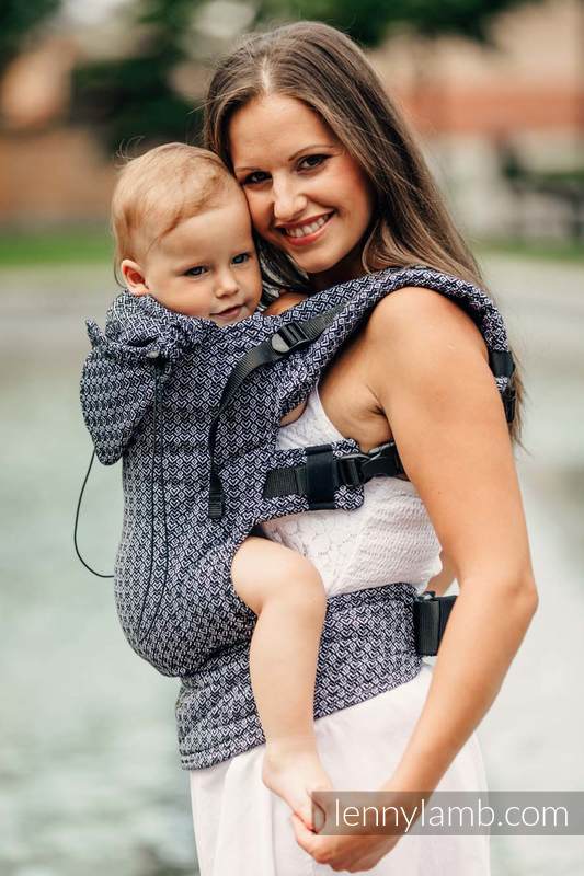 Ergonomic Carrier, Baby Size, jacquard weave 100% cotton - LITTLE LOVE HARMONY, Second Generation #babywearing