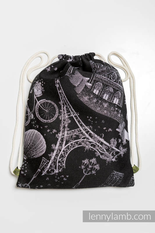 Sackpack made of wrap fabric (100% cotton) - CITY OF LOVE AT NIGHT - standard size 32cmx43cm (grade B) #babywearing