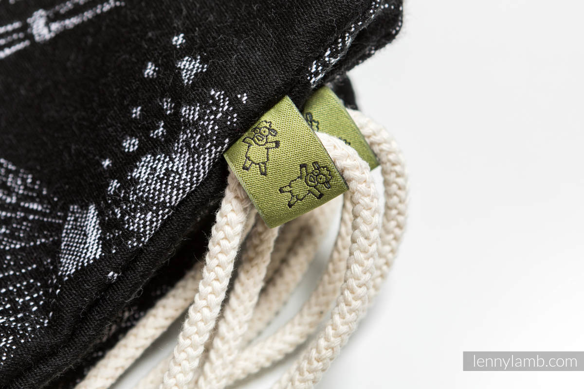 Mochila portaobjetos hecha de tejido de fular (100% algodón) - CITY OF LOVE AT NIGHT - talla estándar 32cmx43cm #babywearing