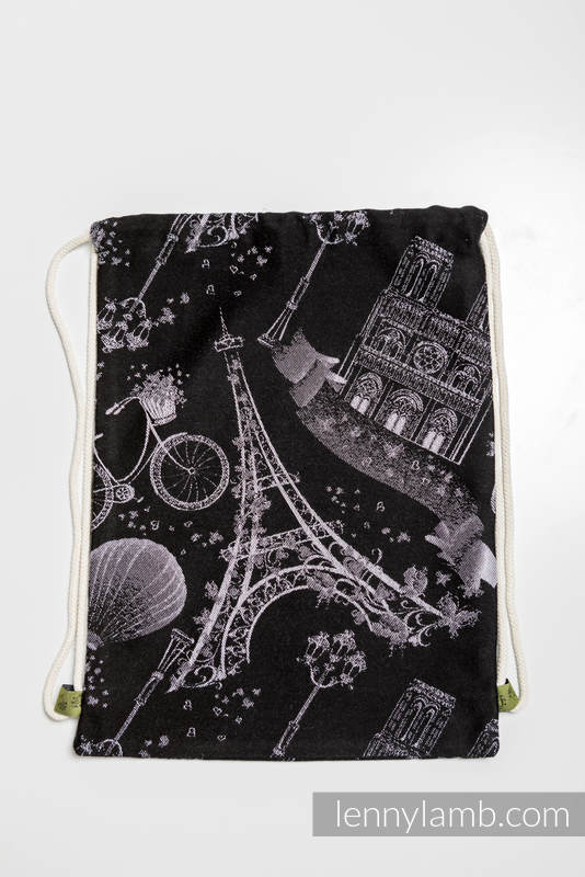 Sackpack made of wrap fabric (100% cotton) - CITY OF LOVE AT NIGHT - standard size 32cmx43cm #babywearing